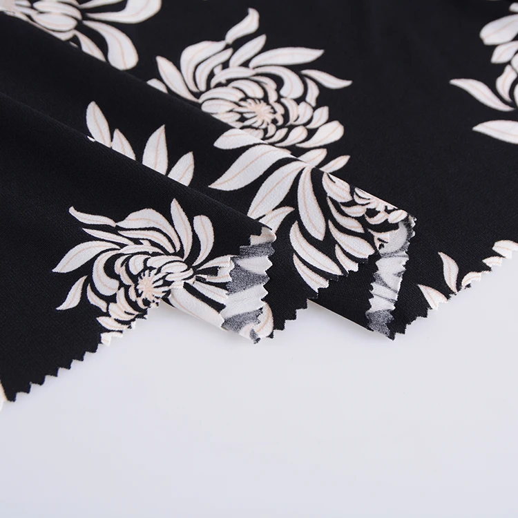 220GSM polyester elastic ITY screen flower printing fabric