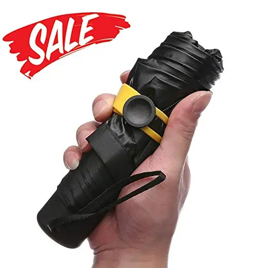 Mini Travel Sun & Rain Umbrella, Folding Collapsible Compact Lightweight Umbrella Portable Outdoor Golf Umbrella with 99% UV