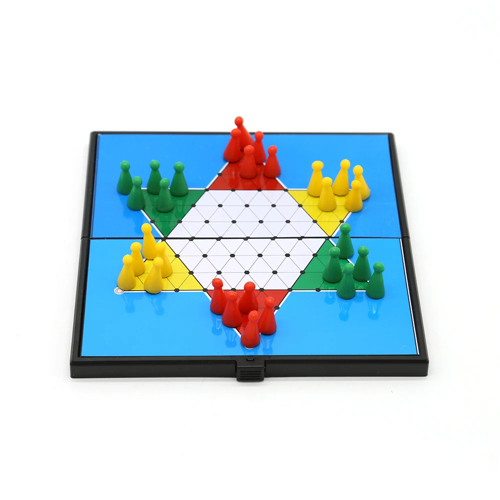 Multiplayers Magnetic Board Games Portable Folding Mini Chinese Checkers Set