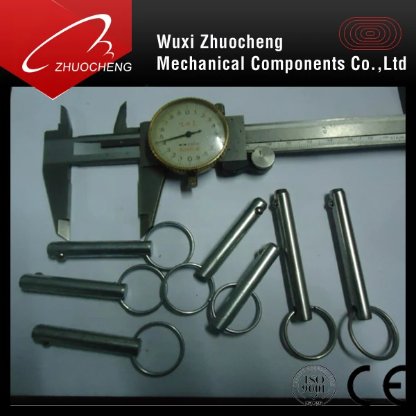 Custom made zinc plated steel spring loaded pull pin ball lock pin