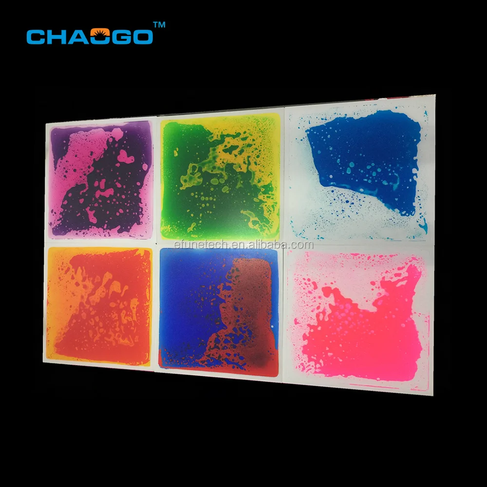 customized commercial 3d interactive PVC liquid floor smoothing round corners children liquid color changing floor mat