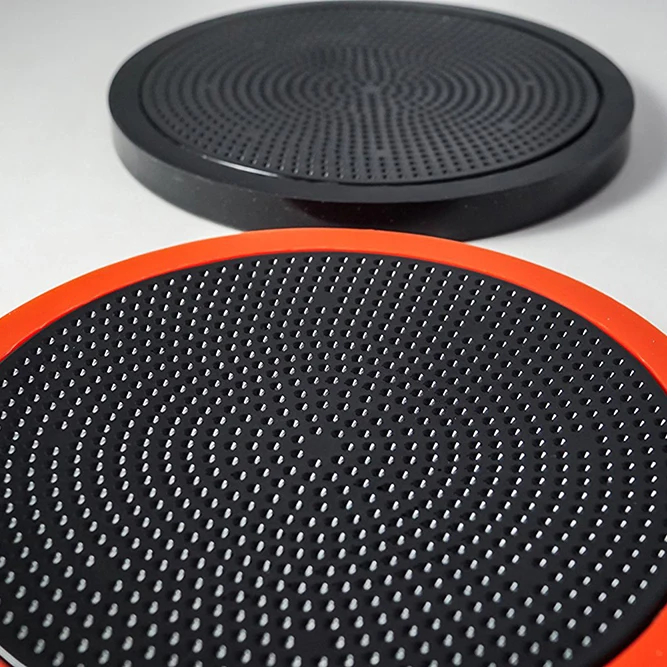 HUN ES6 Silicone Rubber Yellow Round 6 inch Sticky Drum practice Pad with rim