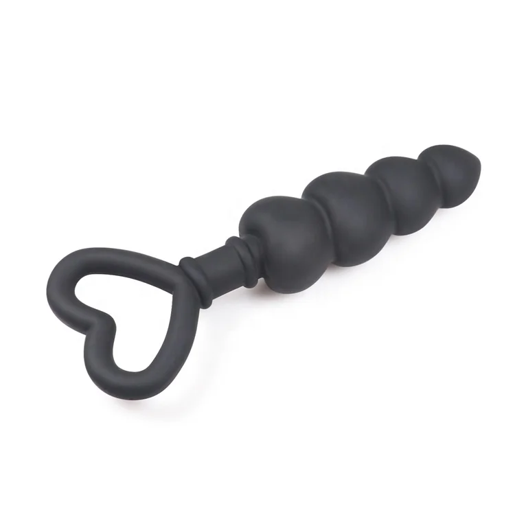 Factory Wholesale Adult Product Sex Toys Lesbian SM Big Silicone Sweat-heart Anal Plug Beads