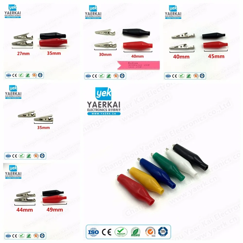 ROSH small matel strong safty crocodile alligator clip with PVC