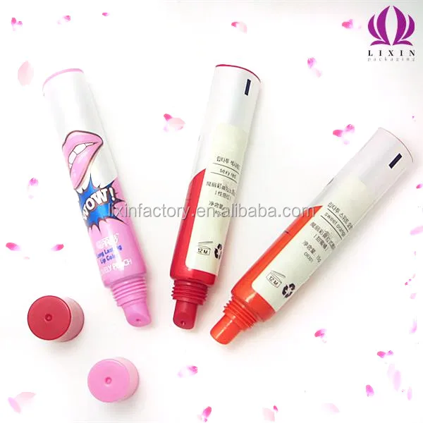 Lip balm empty soft tube packaging container Aluminum/Plastic Material empty lip gloss tube