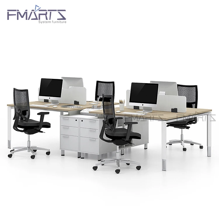 Skillful Manufacture 4 Person Workstation Reclining 4 Seat Cubicle Office Workstation Desk