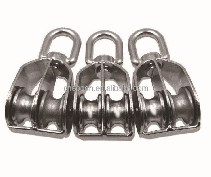 stainless steel eye swivel double pulley block