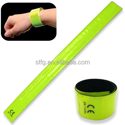 Adult Fluorescent Reflective Slap Arm Strap wrist Bands bracelet, Color may vary