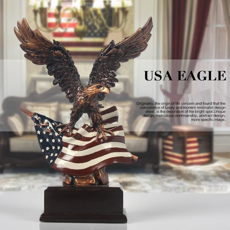 Custom design eagle statue flag base american eagle for home decore crafts