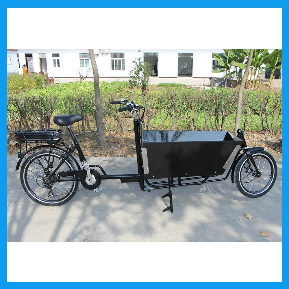 Электрический Семьи Грузовой Велосипед с 2 Колесами с Фронтальной Загрузкой Корзину