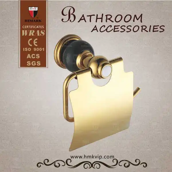 himark золотой держатель туалетной бумаги с крышкой