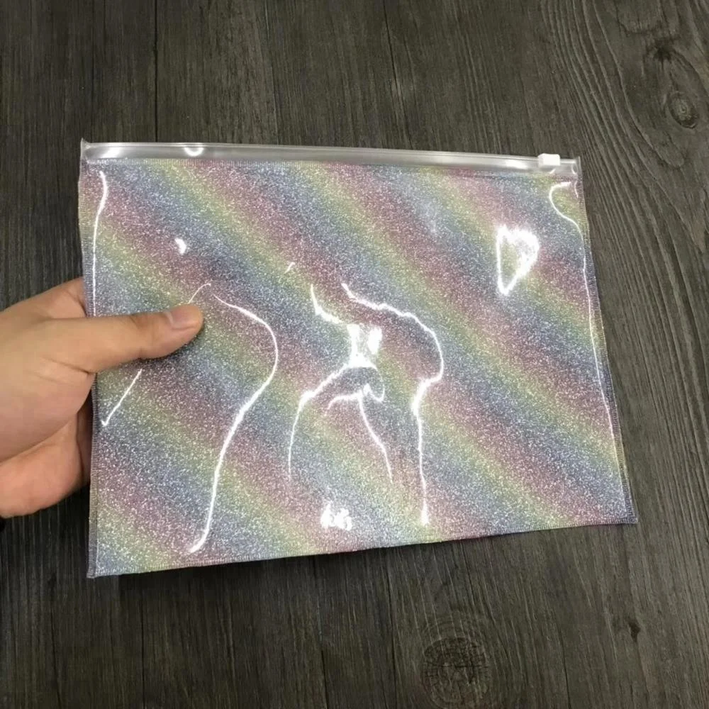 Newest Type Transparent Soft Pvc Glitter  Stationery Pencil Pouch Waterproof Mobile Phone Pouch Vinyl Zipper Bags