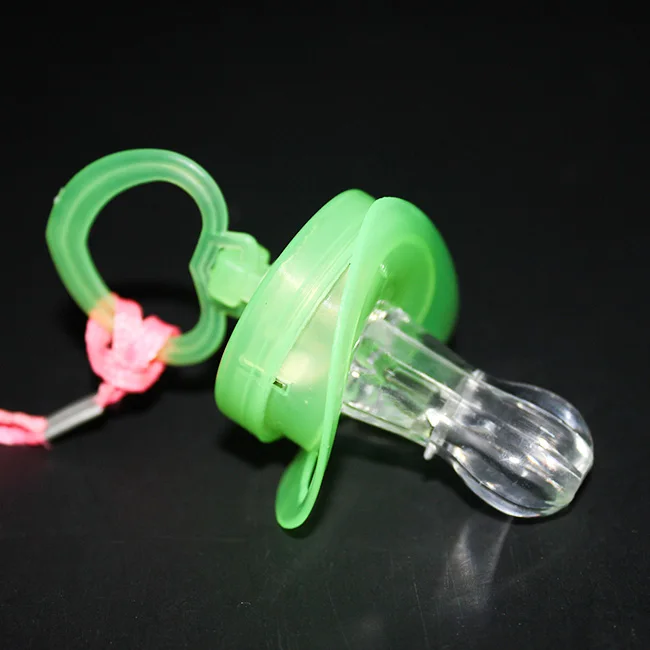 Colorful Night Light Flash LED Pacifier Rave Binkie Soft Light Up Toy Necklace Flashing Led Whistle Nipple