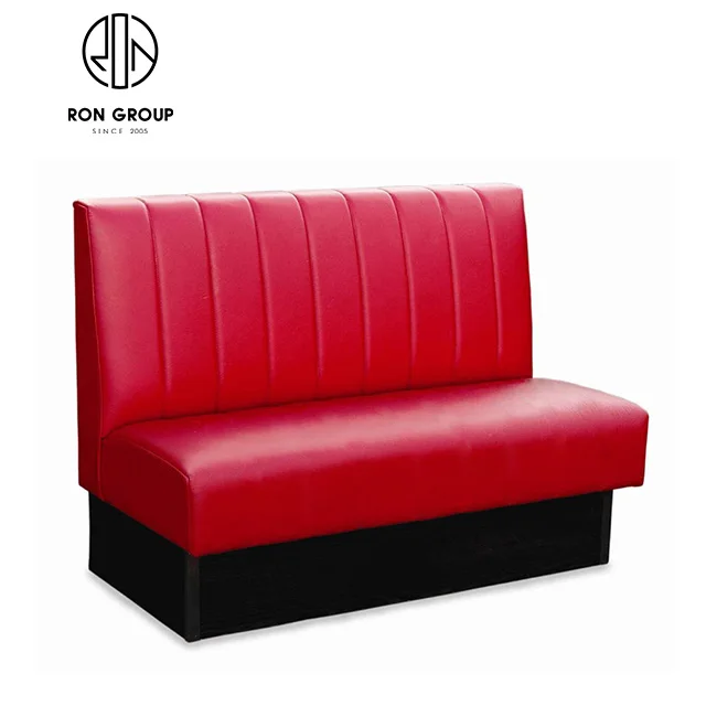 Modern Used Restaurant Furniture Wooden Frame Cafe Bench Seating Luxury PU Leather Pink Booth Sofa