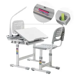 Children Desk and Chair Set Height Adjustable Kids School Student Study Table