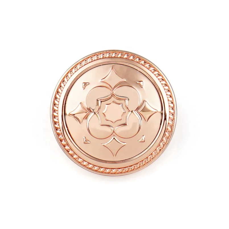 High End Sewing Metal Shank Button Alloy, Custom Rose Gold Jeans Metal Button For Garment