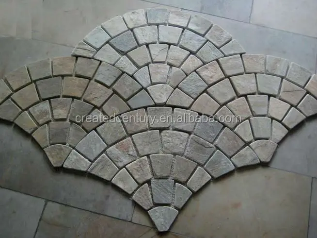 
Garden slate mesh paver slate mosaic 