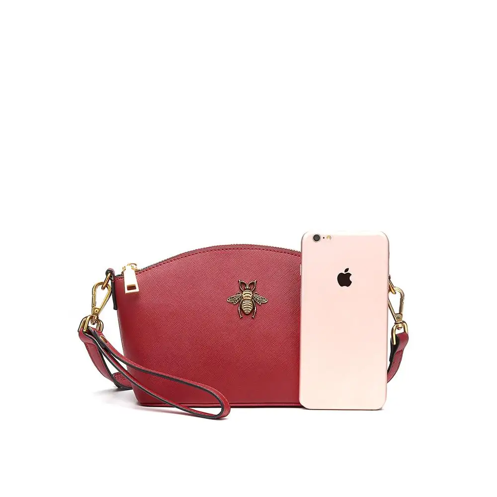 Simple style high quality leather sling bag large capacity retro single shoulder bag for women