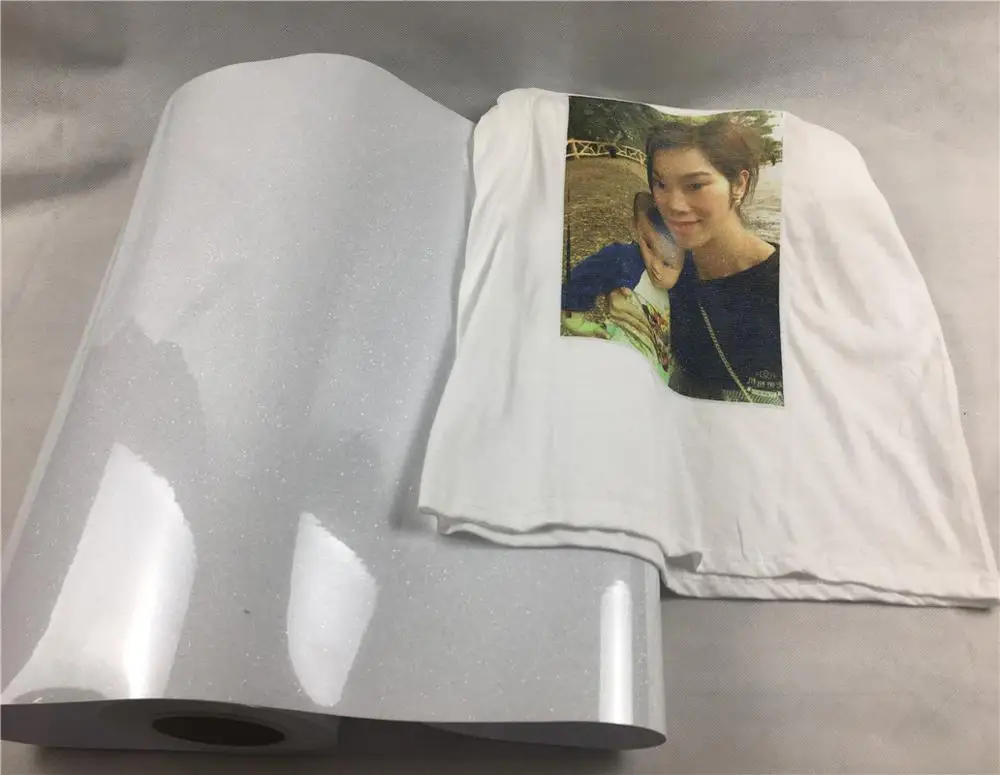 
Hot Sale High Quality Heat Transfer White Glitter Vinyl Film10 x 12 inches Sheets 