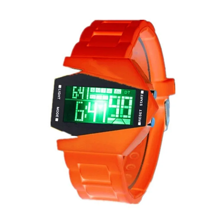 Fashion Multifunction changed light color Silicone rubber kid watches alarm kids wrist watch