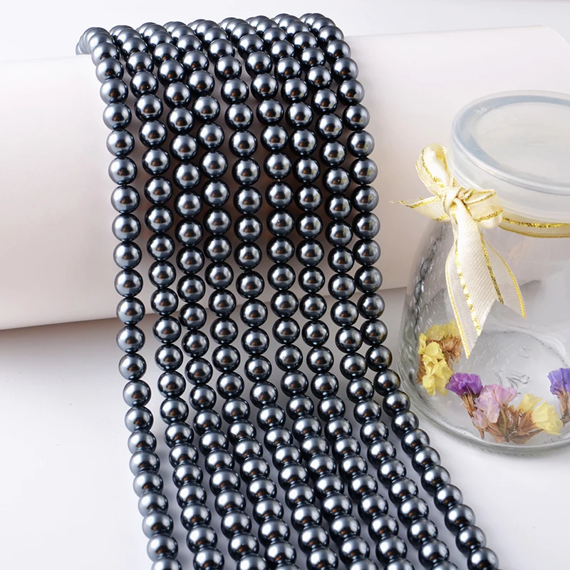 Colorful More Types 6mm 8mm Glass Imitation Pearls Loose Ivory Glass Pearl Beads for Rosary Making