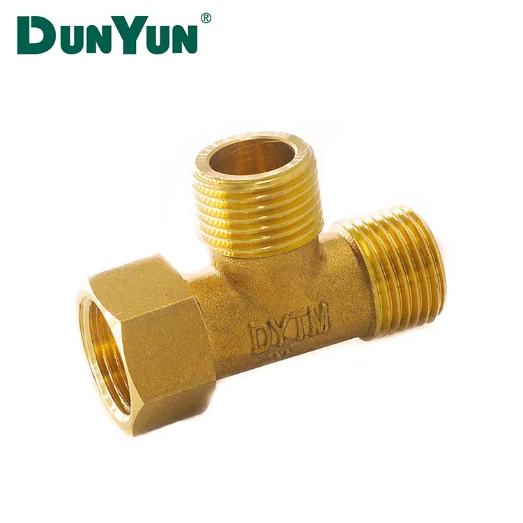 China Supplier Copper Brass Tee Shaped 3 Way Male and Female Pipe Fitting Coupler