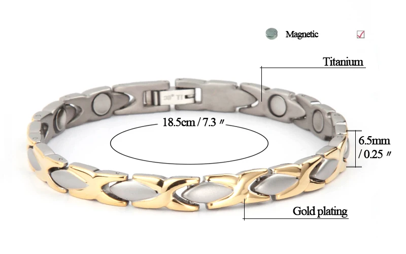 Hug 3000 gauss Magnet Stainless Steel Charm Bracelet for women gift