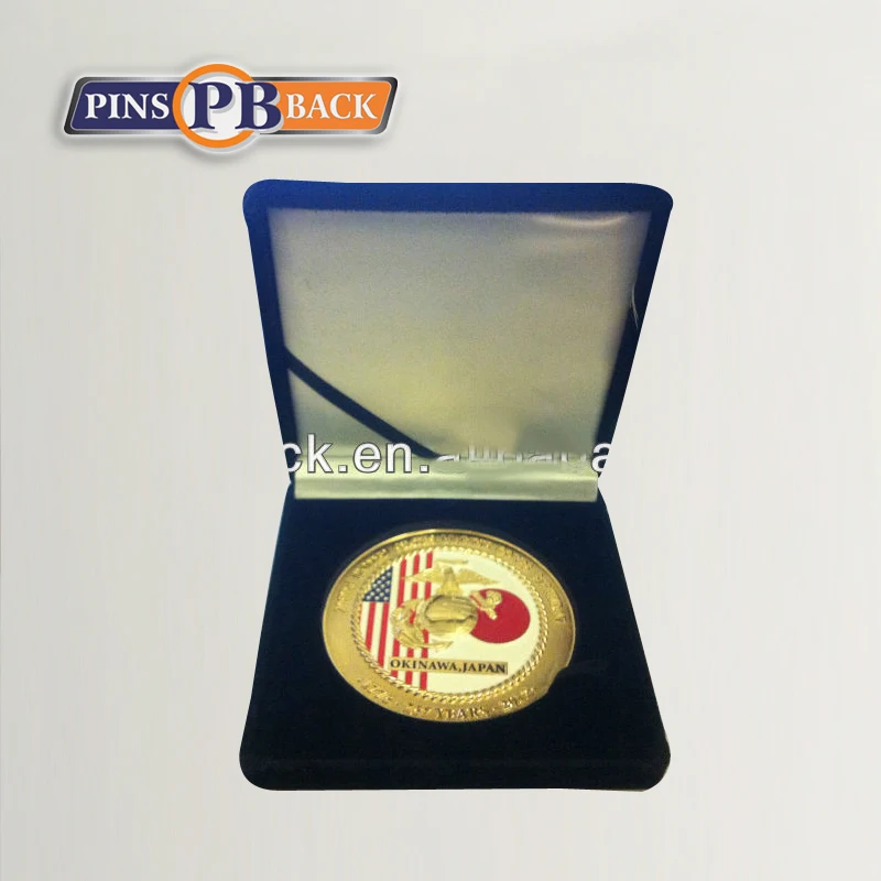 Die Casting Challenge Coins - Gold Finished - 3D effect - Customized Package Box