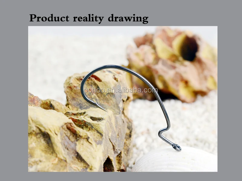 Offset shank worm fish hook bass hook