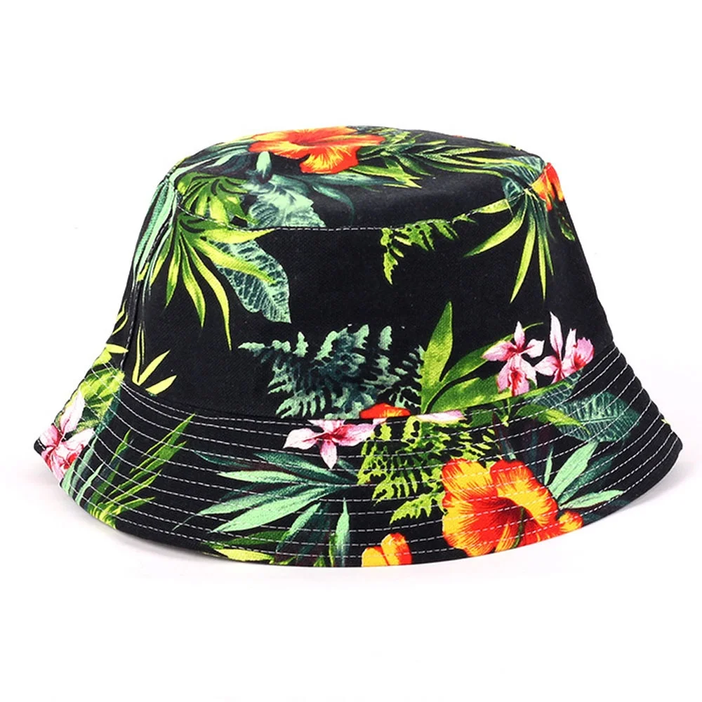 
Women Cotton Summer funny cheap Bucket Hat for Women floral printing Bucket Hats 