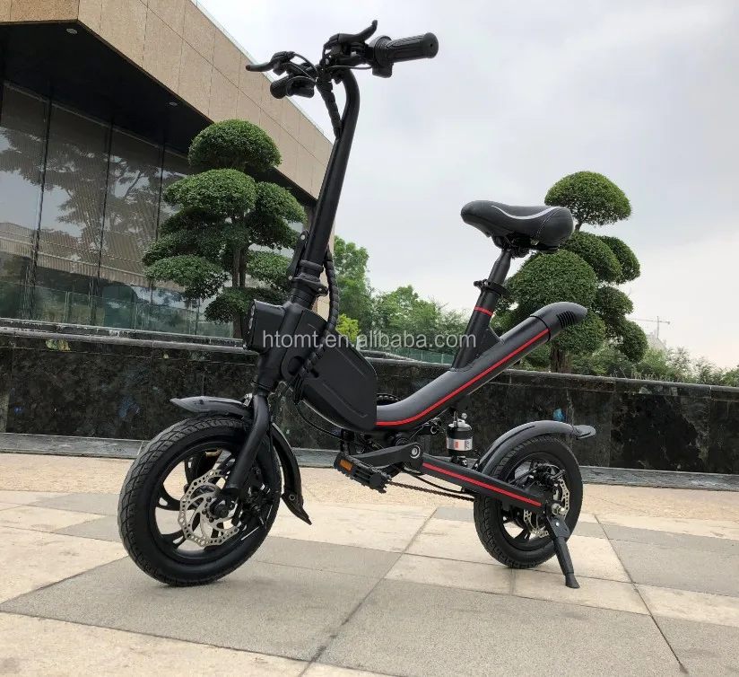 HTOMT CE certificated mini folding electric bicycle 12 inch lightweight e bike 350w fashion moped e-bike