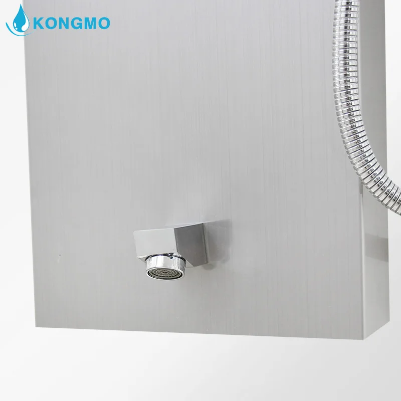 
LED Bathroom Shower Panel Multi-Function 304 Stainless Steel Wall Mounted Cold And Hot Water Amazon Hot Sales Matt Black 6209 