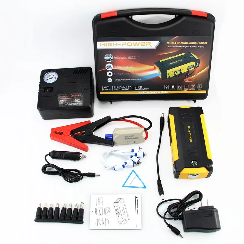 Super Capacitor TM19 Jump Starter 12V 69800mAh With Air Compressor Waterproof Car Battery Booster Jump Starter Charger