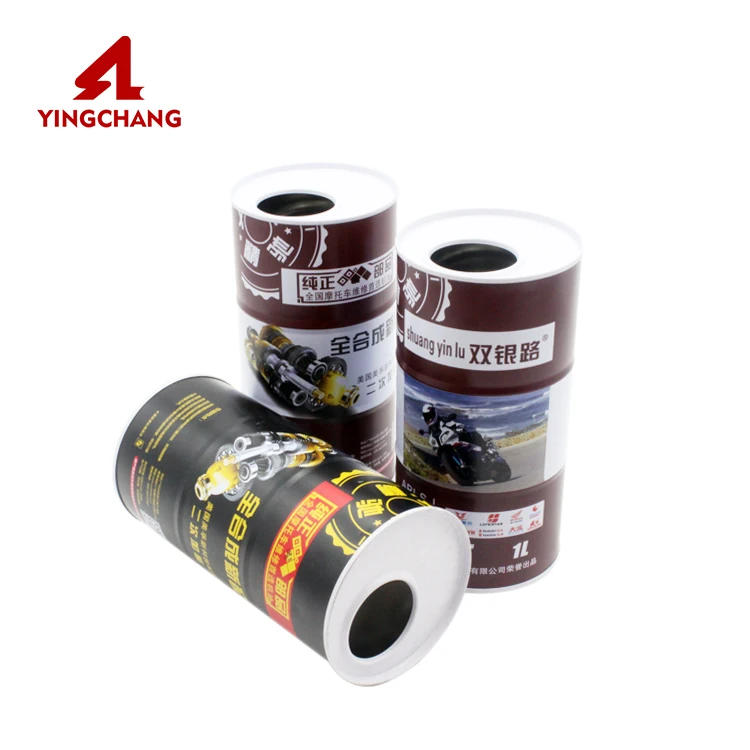 1 л круглые металлические оловянные банки с пластиковой крышкой для масляного бака двигателя