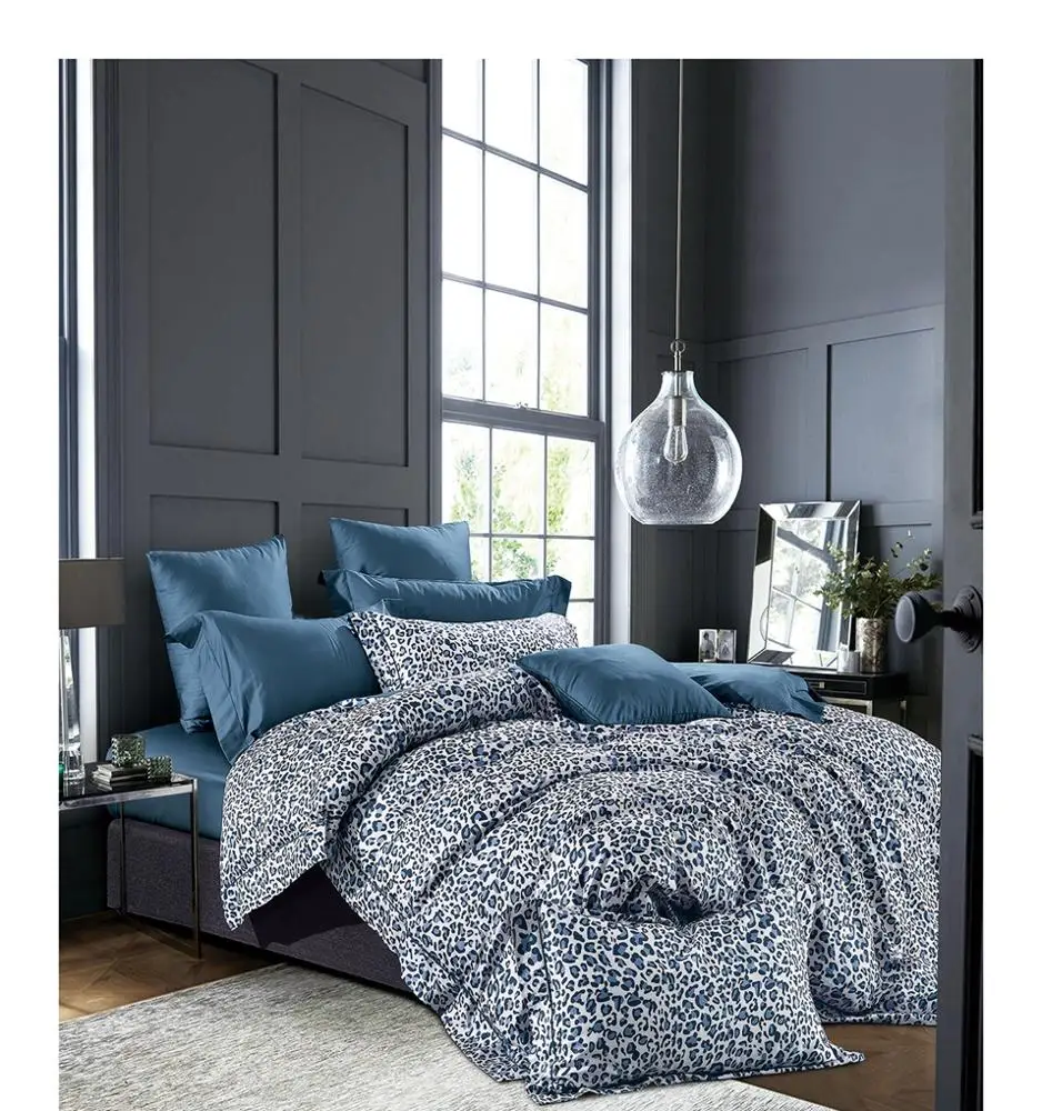 800TC Bed Sheet Set Customized Design 100% Egyptian Cotton Adult Polyester 40 Plant Plain Printed Knitted Comforter Set Grade a