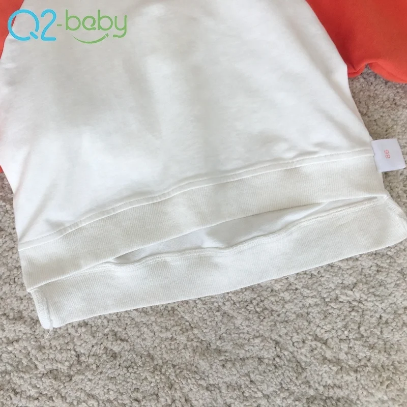 
Customized spring autumn round neck raglan sleeves color matching cotton boy girl baby sweatshirt 2196 