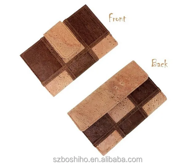 Boshiho wood lattice pattern cork wallet for vegan made of eco-friendly material wallet case for iphone x, for iphone 8,