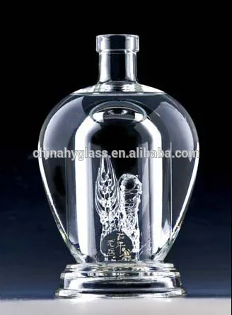 wholesale 500ml empty and clear glass vodka bottle, empty and clear glass vodka bottle with stopper