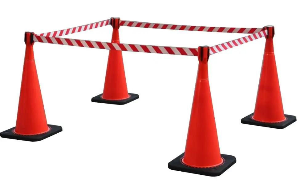 Red White or Yellow Black Traffic Colored Cones Tapes/retractable Barrier Tape/Retractable Cone Tape