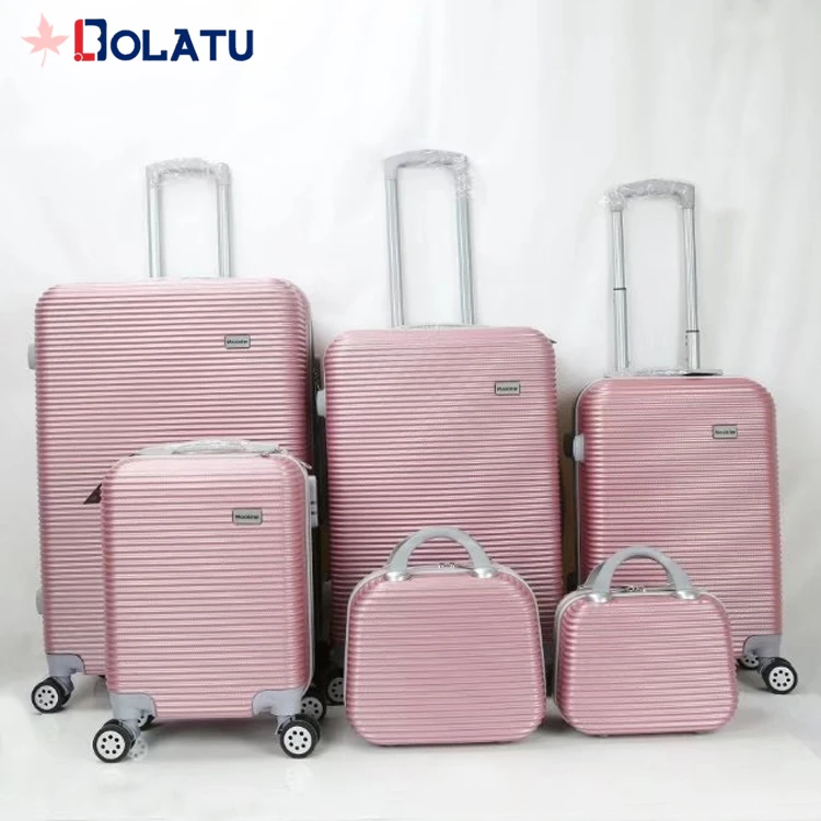 Custom Private Label Low Price Cheap 6-PCS-SET ABS  Luggage Set suitcase carry on size trolley luggage for Travel