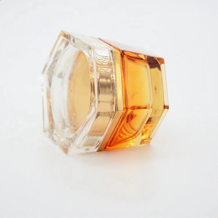 Luxury Cosmetic Glass Jar 30g Good Reputation High Quality Luxury Glass Face Cream Jars six-angle jar for cosmetics