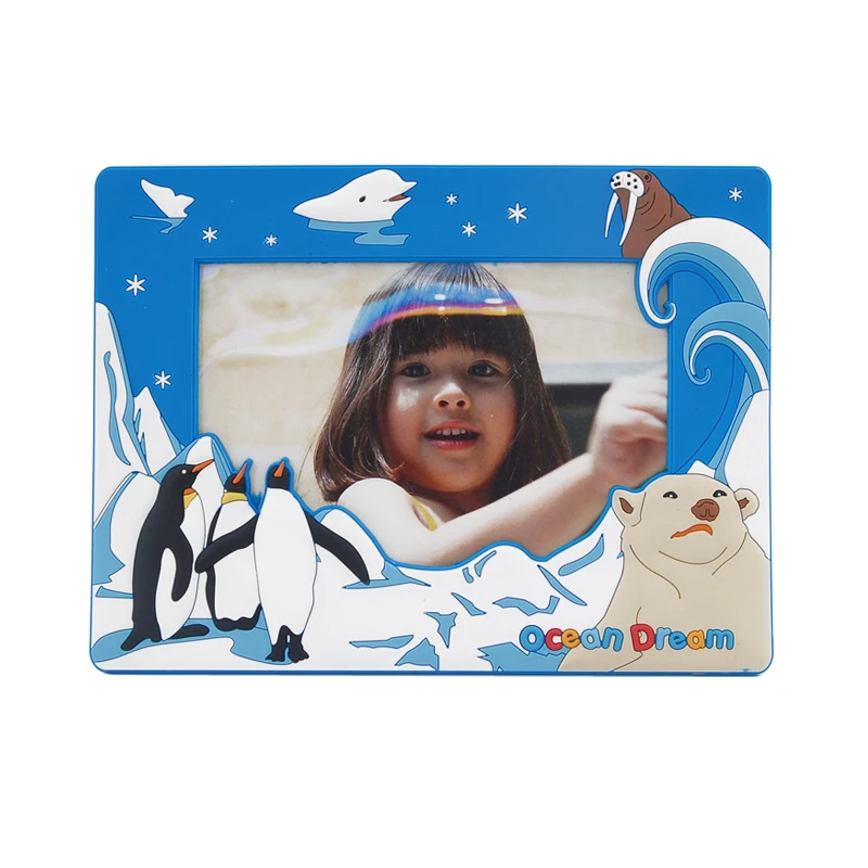 
Rubber design business gift 3d custom cartoon pvc magntic photo picture frames 