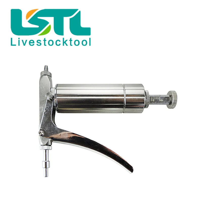 Veterinary Equipment Poultry Vacination Injection Stainless Steel 0.1-1ml Adjustable Automatic Syringe Medical Injector