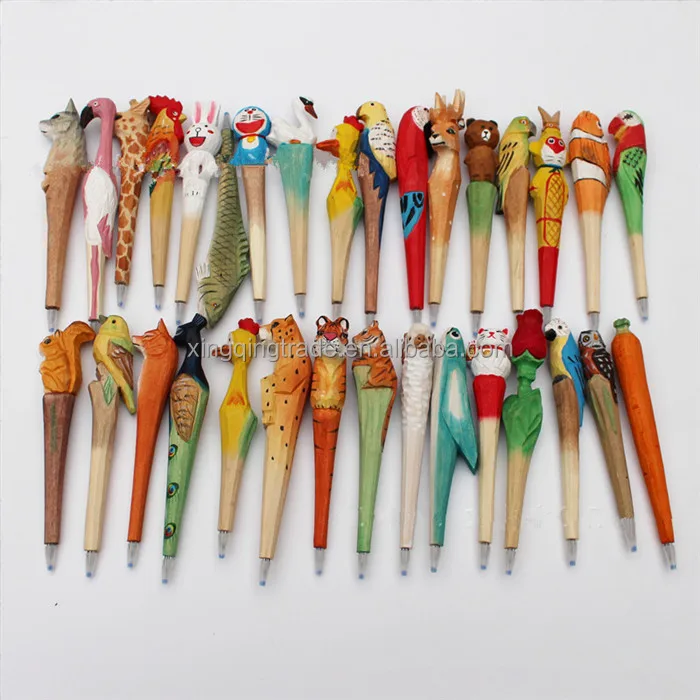 Креативная шариковая ручка с животными и деревянной резьбой деревянные шариковые ручки ручная скульптура для