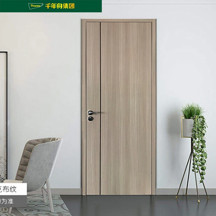 Hot Sale Factory Price Single Internal Hotel Bedroom Bathroom Simple Teak Plywood Solid Wood Interior Entry Lacquer Door Modern
