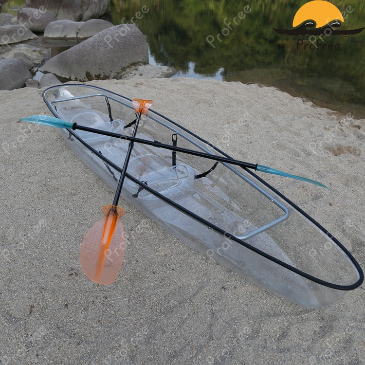 Traditional transparant kayak with polycarbonate Hull Material and CE Certification sea fishing kayak