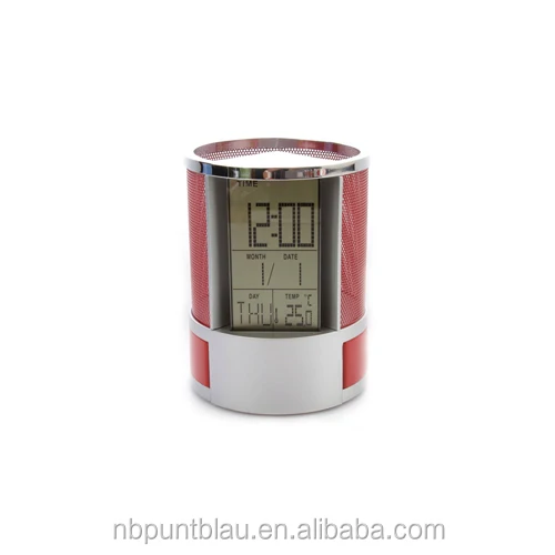 table clock PVC penholder with multifunction display