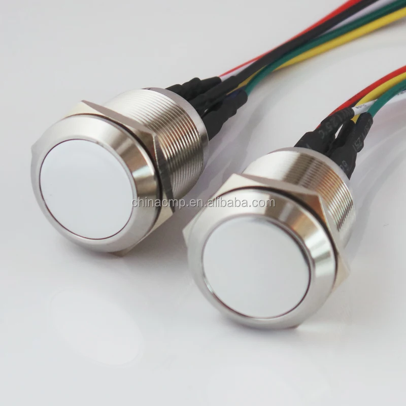 Customization Car Boat Power START STOP Button 12V 24V Green Red LED ,22mm Metal Latching Push Button Switch Waterproof IP67