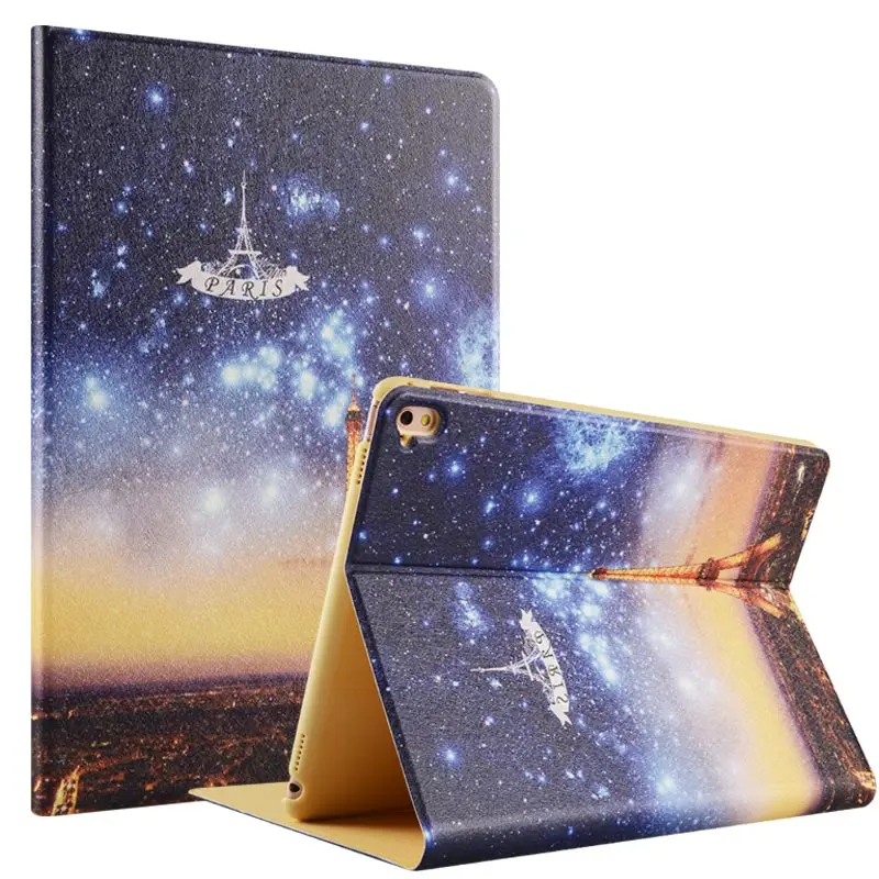 2017 Ультра Тонкий дизайн разумные цены 9.7-дюймовый pu кожа цвет печатных крышку планшета Ipad pro9.7