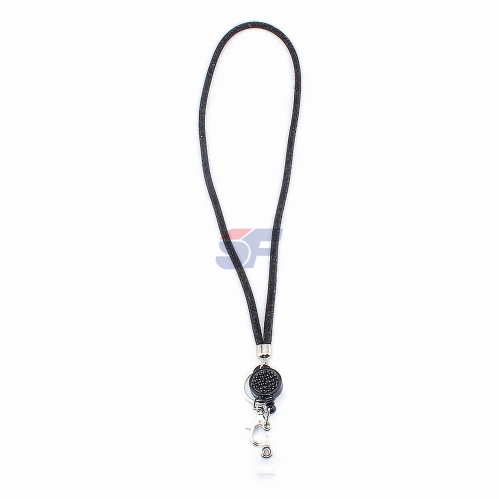 New design charm fishing web rhinestone lanyard custom with metal hook certificate lanyard